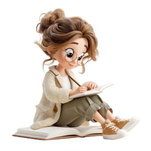 Young Writer Avatar V2 Vinyl Car Decal Sticker – Waterproof & UV-Resistant 6.826666666666667"