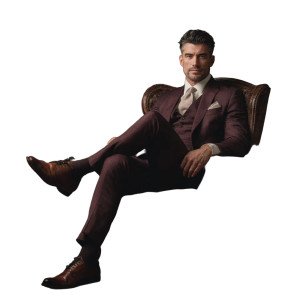 Affluent Man Sitting Vinyl Car Decal Sticker – Waterproof & UV-Resistant 6.826666666666667"