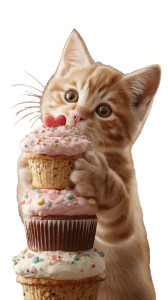 Adorable Cupcake Kitten Vinyl Car Decal Sticker – Waterproof & UV-Resistant 9.706666666666667"