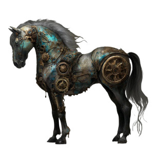 Steampunk Horse Vinyl Car Decal Sticker – Waterproof & UV-Resistant 6.826666666666667"