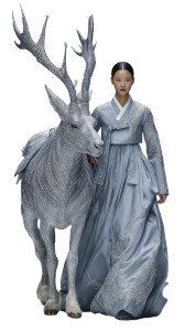 Elegant Hanbok Stag V2 Vinyl Car Decal Sticker – Waterproof & UV-Resistant 9.706666666666667"