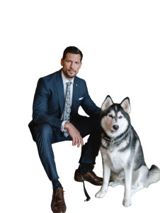 Man And Husky Vinyl Car Decal Sticker – Waterproof & UV-Resistant 8.213333333333333"