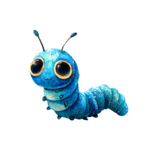 Cute Blue Caterpillar Vinyl Car Decal Sticker – Waterproof & UV-Resistant 6.826666666666667"