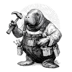 Handy Manatee Vinyl Car Decal Sticker – Waterproof & UV-Resistant 3.4133333333333336"