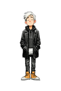 Silver-Haired Youth Vinyl Car Decal Sticker – Waterproof & UV-Resistant 4.4 Silver-Haired Youth Vinyl Car Decal Sticker – Waterproof & UV-Resistant 4.4