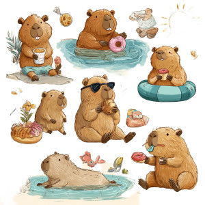 Cartoon Capybaras Fun Vinyl Car Decal Sticker – Waterproof & UV-Resistant 6.826666666666667" Cartoon Capybaras Fun Vinyl Car Decal Sticker – Waterproof & UV-Resistant 6.826666666666667"