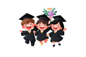 Graduating Kids Running Vinyl Car Decal Sticker – Waterproof & UV-Resistant 2.986666666666667"