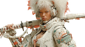 Samuraipunk Cyber Woman V2 Vinyl Car Decal Sticker – Waterproof & UV-Resistant 2.72"