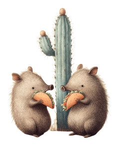 Sonoran Javelinas Dining Vinyl Car Decal Sticker – Waterproof & UV-Resistant 8.32"