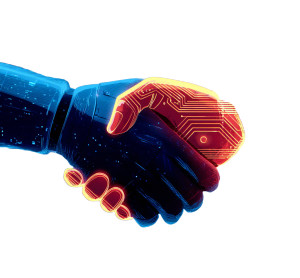 Robotic Handshake V3 Vinyl Car Decal Sticker – Waterproof & UV-Resistant 3.4133333333333336"