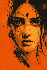 Sad Hindu Woman Vinyl Car Decal Sticker – Waterproof & UV-Resistant 8.96"