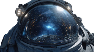 Futuristic Astronaut Helmet Vinyl Car Decal Sticker – Waterproof & UV-Resistant 5.4