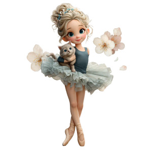 Cute Ballerina Kitten V2 Vinyl Car Decal Sticker – Waterproof & UV-Resistant 3.4133333333333336"