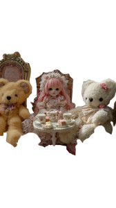 Dolls' Tea Party Vinyl Car Decal Sticker – Waterproof & UV-Resistant 9.706666666666667"