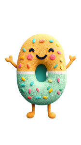 Pastel Donut Character Vinyl Car Decal Sticker – Waterproof & UV-Resistant 4.8533333333333335"