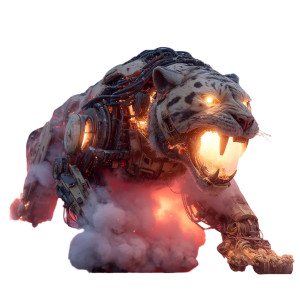 Robotic Tiger Roar Vinyl Car Decal Sticker – Waterproof & UV-Resistant 3.4133333333333336"