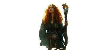 Red-Haired Sorceress V2 Vinyl Car Decal Sticker – Waterproof & UV-Resistant 2.72"