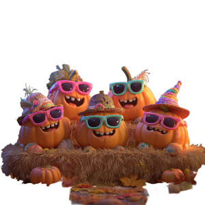 Whimsical Pumpkin Party Vinyl Car Decal Sticker – Waterproof & UV-Resistant 6.826666666666667"