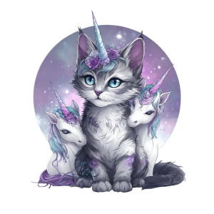 Kitty With Unicorns Vinyl Car Decal Sticker – Waterproof & UV-Resistant 6.826666666666667" Kitty With Unicorns Vinyl Car Decal Sticker – Waterproof & UV-Resistant 6.826666666666667"