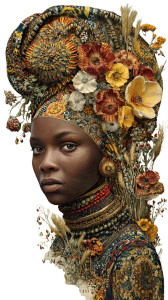 African Beaded Beauty Vinyl Car Decal Sticker – Waterproof & UV-Resistant 9.706666666666667"