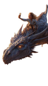 Dragon Rider Selfie Vinyl Car Decal Sticker – Waterproof & UV-Resistant 4.8533333333333335"
