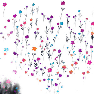 Neon Wild Flowers Vinyl Car Decal Sticker – Waterproof & UV-Resistant 6.826666666666667"