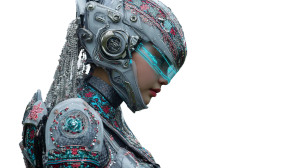 Cyber-Tribal Woman Vinyl Car Decal Sticker – Waterproof & UV-Resistant 5.4
