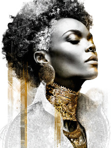 Regal Priestess Portrait Vinyl Car Decal Sticker – Waterproof & UV-Resistant 8.213333333333333"