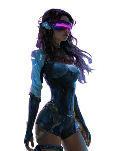 Futuristic Hacker Girl Vinyl Car Decal Sticker – Waterproof & UV-Resistant 8.213333333333333" Futuristic Hacker Girl Vinyl Car Decal Sticker – Waterproof & UV-Resistant 8.213333333333333"