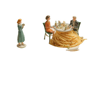 Miniature Dining Scene Vinyl Car Decal Sticker – Waterproof & UV-Resistant 6.826666666666667"