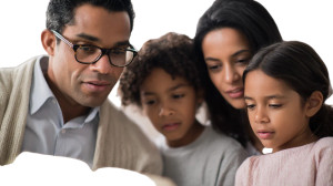 Family Reading Bible V2 Vinyl Car Decal Sticker – Waterproof & UV-Resistant 5.4