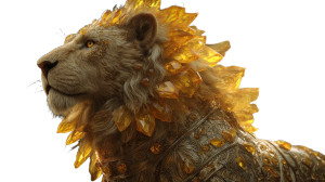 Golden Lion Guardian Vinyl Car Decal Sticker – Waterproof & UV-Resistant 5.4