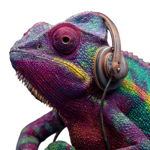 Chameleon With Phone Vinyl Car Decal Sticker – Waterproof & UV-Resistant 3.4133333333333336"