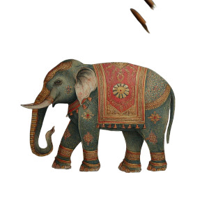 Indian Miniature Elephant Vinyl Car Decal Sticker – Waterproof & UV-Resistant 3.4133333333333336"