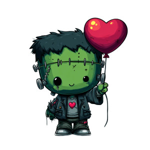 Chibi Frankenstein Vinyl Car Decal Sticker – Waterproof & UV-Resistant 3.4133333333333336"