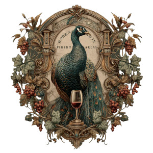 Majestic Peacock Logo Vinyl Car Decal Sticker – Waterproof & UV-Resistant 6.826666666666667"