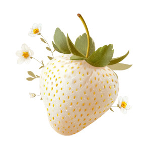 White Strawberry Vinyl Car Decal Sticker – Waterproof & UV-Resistant 3.4133333333333336"