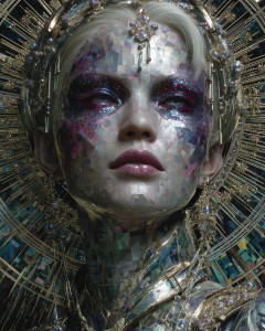 Celestial Mosaic Figure Vinyl Car Decal Sticker – Waterproof & UV-Resistant 8.0"