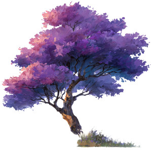 Purple Elegant Tree Vinyl Car Decal Sticker – Waterproof & UV-Resistant 3.4133333333333336"