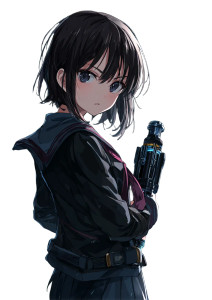 Anime Schoolgirl Lightsaber Vinyl Car Decal Sticker – Waterproof & UV-Resistant 8.746666666666666"