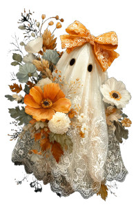 Lace Halloween Ghost Vinyl Car Decal Sticker – Waterproof & UV-Resistant 8.96"