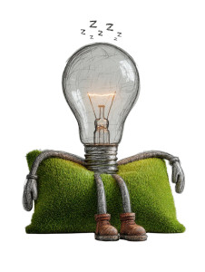 Sleeping Light Bulb Vinyl Car Decal Sticker – Waterproof & UV-Resistant 8.213333333333333"