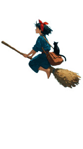 Witch On Broom V7 Vinyl Car Decal Sticker – Waterproof & UV-Resistant 4.8533333333333335"