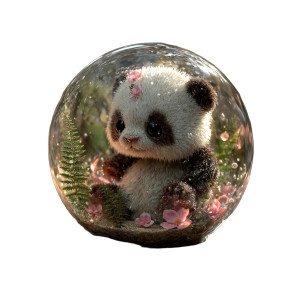 Tiny Panda Terrarium Vinyl Car Decal Sticker – Waterproof & UV-Resistant 3.4133333333333336"