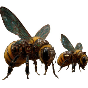 Steampunk Bumble Bees Vinyl Car Decal Sticker – Waterproof & UV-Resistant 6.826666666666667"