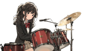 Jazz Drummer Girl V2 Vinyl Car Decal Sticker – Waterproof & UV-Resistant 5.4