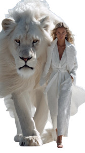 Elegant Stride With Lion Vinyl Car Decal Sticker – Waterproof & UV-Resistant 9.706666666666667"