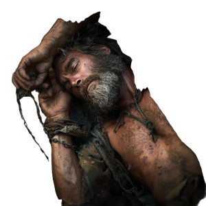 Chained Bearded Man Vinyl Car Decal Sticker – Waterproof & UV-Resistant 3.4133333333333336"