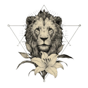 Lion And Lily Vinyl Car Decal Sticker – Waterproof & UV-Resistant 6.826666666666667"