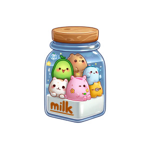 Cute Milk Character V2 Vinyl Car Decal Sticker – Waterproof & UV-Resistant 6.826666666666667"